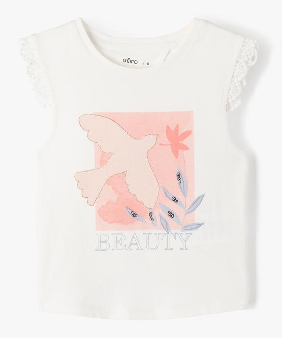 Débardeur fille avec motif pailleté et dos ouvert vue1 - GEMO 4G FILLE - GEMO