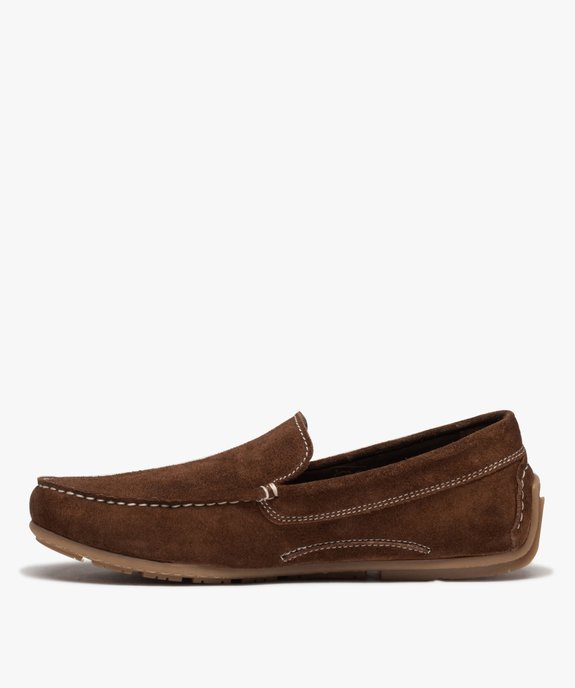 Mocassins homme unis en cuir velours vue3 - URBAN STEPS GEMO FOR GOOD - GEMO