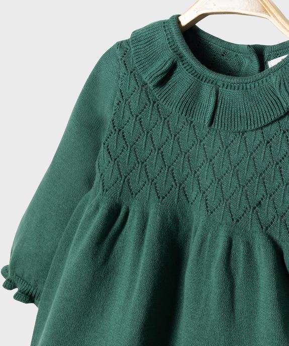 Ensemble 2 pièces bébé fille robe en maille et collants vue3 - GEMO 4G BEBE - GEMO