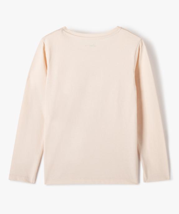 Tee-shirt fille à manches longues à motif fantaisie vue3 - GEMO (ENFANT) - GEMO