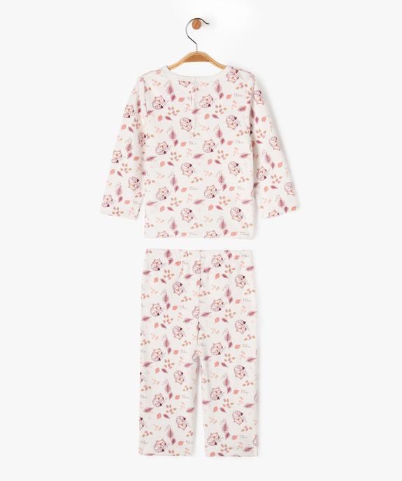 Pyjama en velours 2 pièces imprimé bébé fille vue4 - GEMO(BB COUCHE) - GEMO