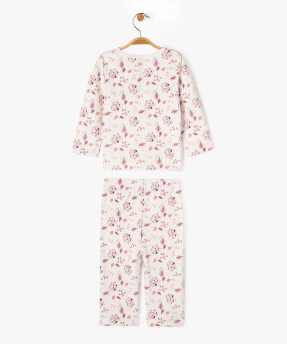 Pyjama en velours 2 pièces imprimé bébé fille vue4 - GEMO(BB COUCHE) - GEMO