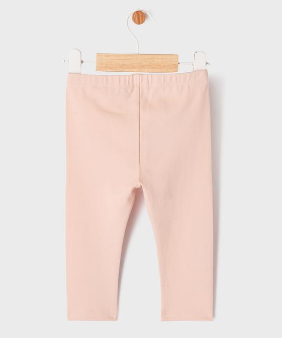 Legging uni en maille résistante bébé fille vue3 - GEMO(BEBE DEBT) - GEMO