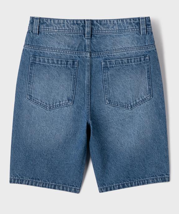 Bermuda en jean coupe Regular avec ceinture ajustable garçon vue3 - GEMO (JUNIOR) - GEMO