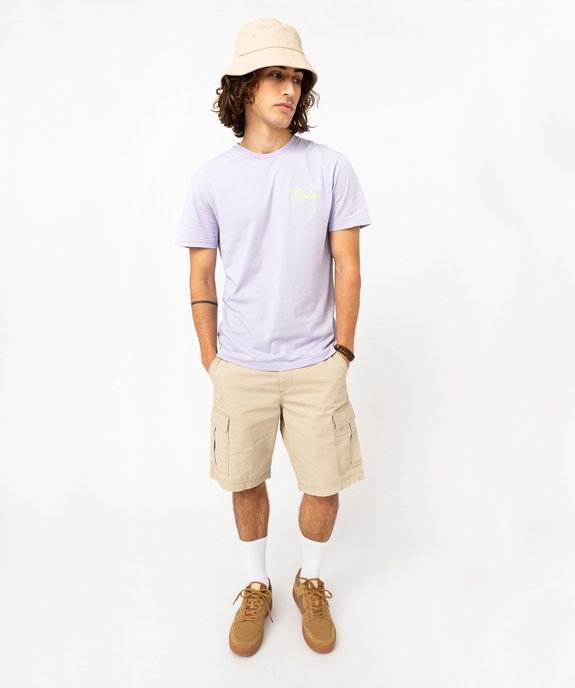 Bermuda cargo en toile homme vue9 - GEMO 4G HOMME - GEMO