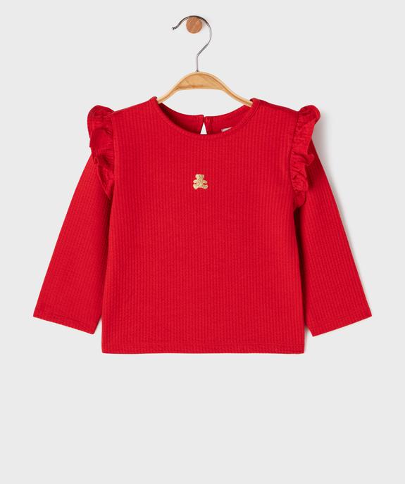 Tee-shirt manches longues texturé bébé fille - LuluCastagnette vue1 - LULU CASTAGNETTE GEMO FOR GOOD - GEMO