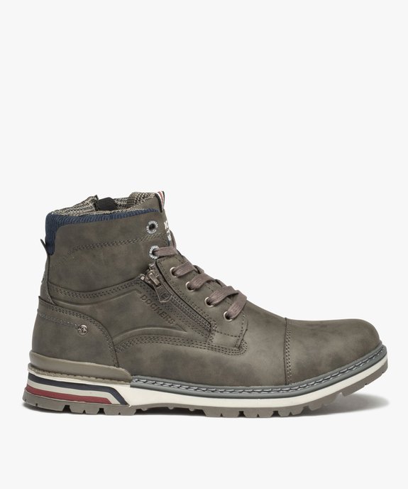 Boots homme unies à lacets et fermeture à zip - Dockers by Gerli vue2 - DOCKERS BY GERL - GEMO