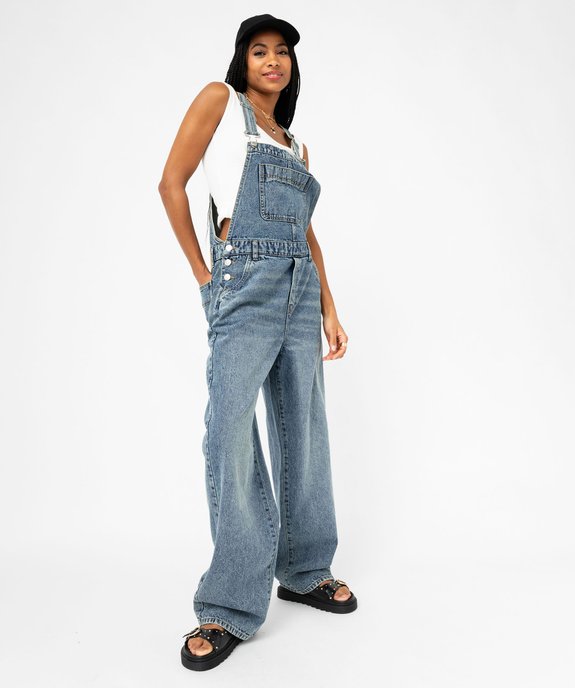 Salopette en jean large femme vue2 - GEMO 4G FEMME - GEMO