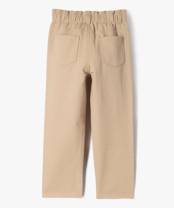 Pantalon denim coloré coupe slouchy à taille ajustable fille vue3 - GEMO (ENFANT) - GEMO