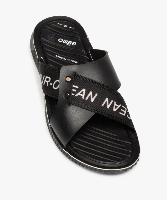 Sandales homme mules à larges brides croisées vue5 - GEMO (CASUAL) - GEMO