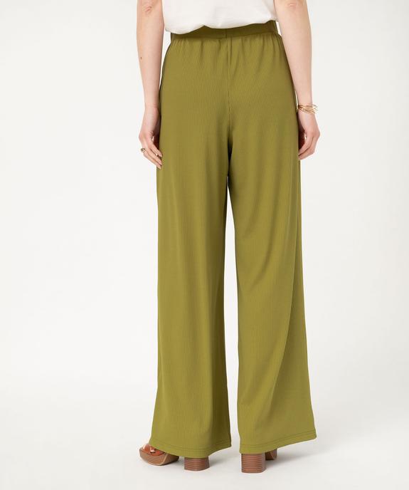 Pantalon large et fluide en maille côtelée femme vue3 - GEMO(FEMME PAP) - GEMO