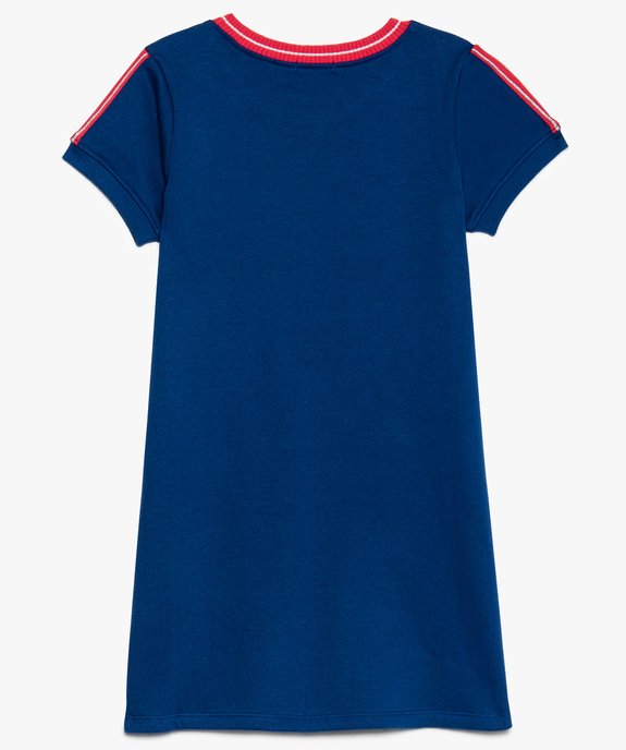 Robe fille en maille molletonnée à manches courtes vue2 - GEMO (ENFANT) - GEMO