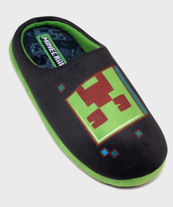 Chaussons mules en velours doux imprimés garçon - Minecraft vue5 - MINECRAFT - GEMO