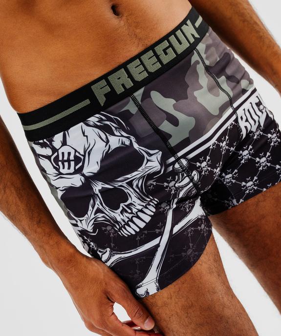 Boxer microfibre douce imprimée homme - Freegun vue2 - FREEGUN - GEMO