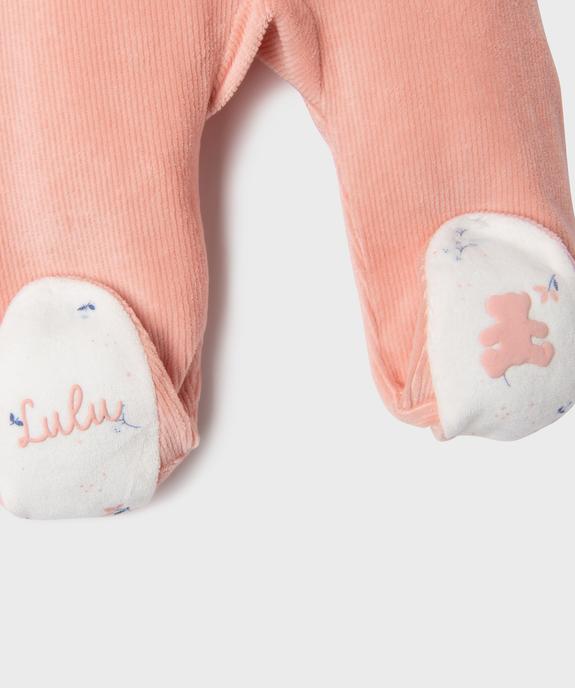 Pyjama en velours 2 pièces avec haut brassière bébé fille - LuluCastagnette vue3 - LULU CASTAGNETTE GEMO FOR GOOD - GEMO