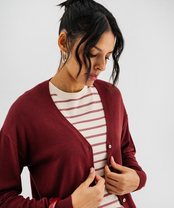 Gilet en maille fine et douce à petits boutons irisés femme vue2 - GEMO 4G FEMME - GEMO