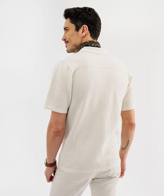 Chemise manches courtes en maille piquée de coton homme vue3 - GEMO 4G HOMME - GEMO
