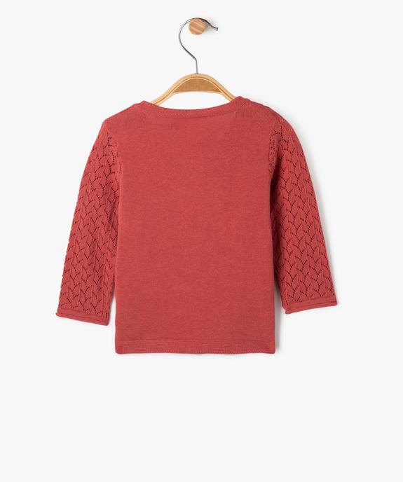 Gilet brassière cache-cœur en tricot fin fantaisie bébé - LuluCastagnette vue5 - LULU CASTAGNETTE GEMO FOR GOOD - GEMO