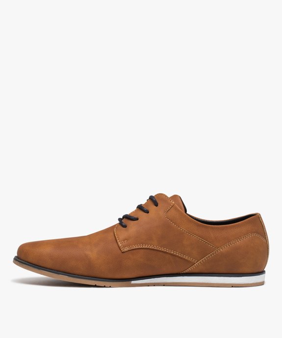 Derbies homme unis à semelle contrastée  vue3 - MARIO BALDANO - GEMO
