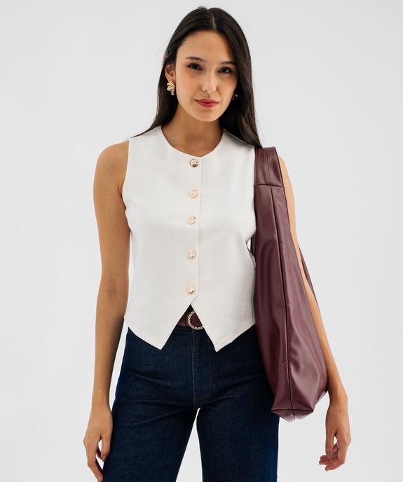 Gilet de costume sans manches à boutons dorés femme vue2 - GEMO(FEMME PAP) - GEMO
