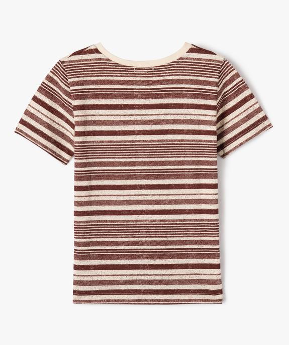 Tee-shirt à manches courtes rayé garçon vue3 - GEMO (ENFANT) - GEMO