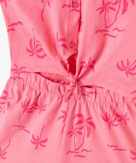 Combishort à manches courtes avec pans à nouer fille vue2 - GEMO (ENFANT) - GEMO