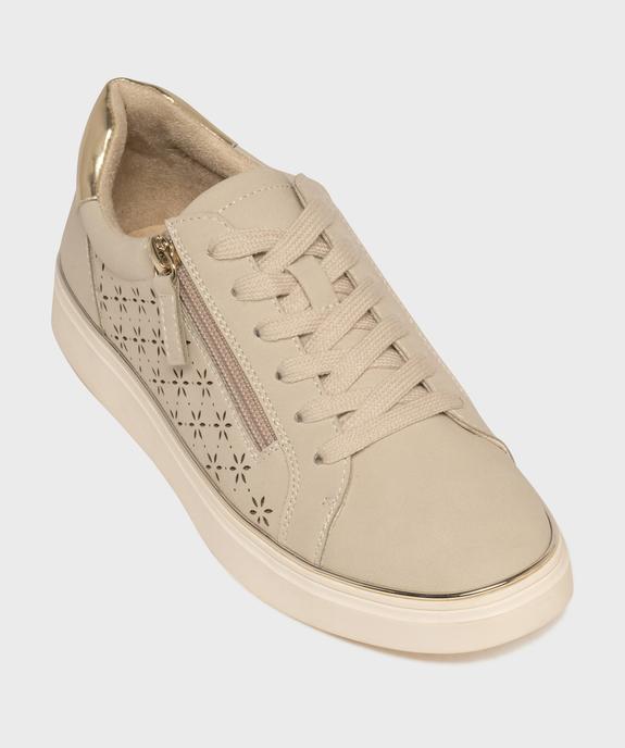 Baskets basses à lacets et zip femme - Valentina Baldano vue5 - VALENTINA BALDA - GEMO