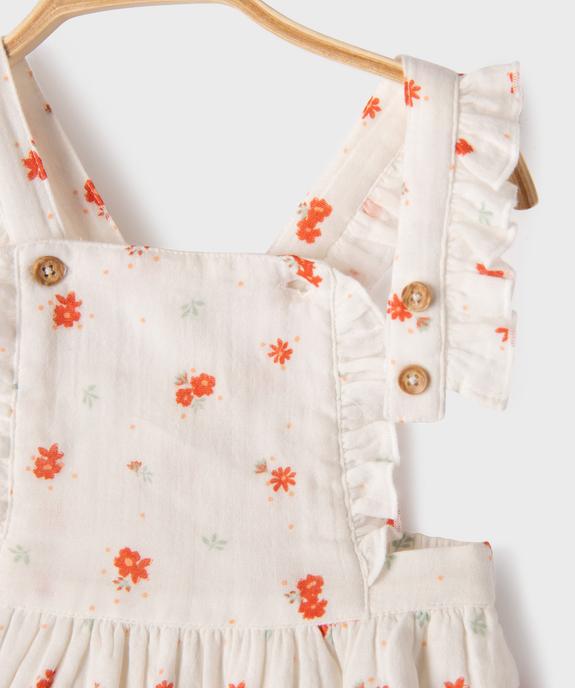 Combinaison courte à motifs fleuris et volants bébé fille vue3 - GEMO(BB COUCHE) - GEMO