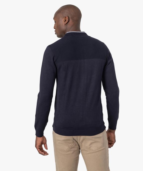 Gilet homme à col rond avec fermeture zippée vue3 - GEMO (HOMME) - GEMO