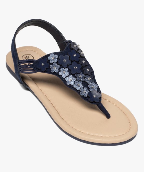 Sandales fille fleuries à entre-doigts et brides élastiques vue5 - GEMO (ENFANT) - GEMO