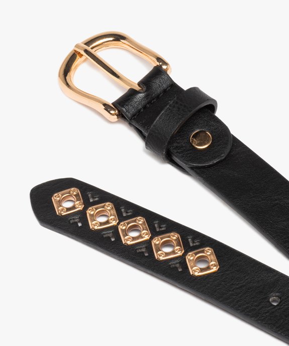 Ceinture femme fine avec motifs ajourés et œillets dorés vue2 - GEMO (ACCESS) - GEMO