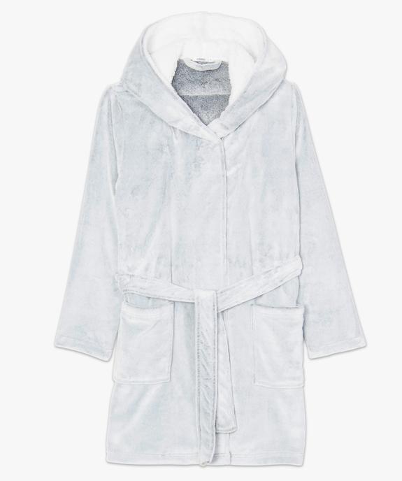 Peignoir femme à capuche mi-long en douillette vue4 - GEMO(HOMWR FEM) - GEMO
