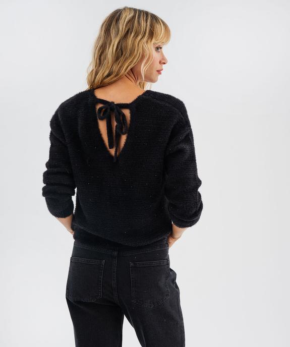 Pull en maille douillette avec double encolure V femme vue3 - GEMO(FEMME PAP) - GEMO