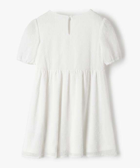 Robe fille courte à smocks et voile plumetis vue3 - GEMO (ENFANT) - GEMO