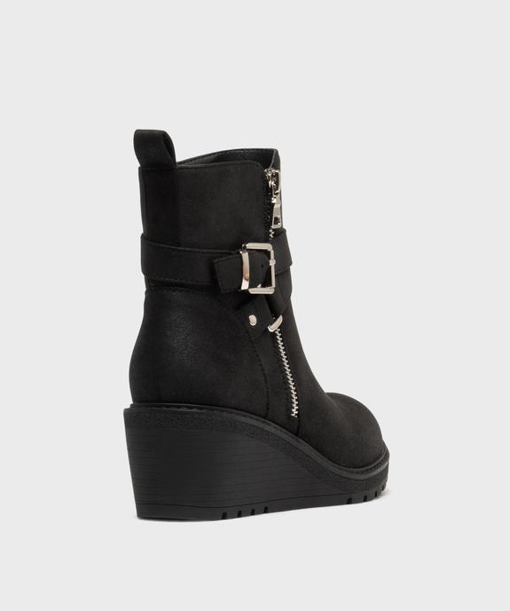 Boots zippées à talon compensé femme - VALENTINA BALDANO GEMO FORGOOD Boots zippées à talon compensé femme vue4 - VALENTINA BALDANO GEMO FORGOOD - GEMO