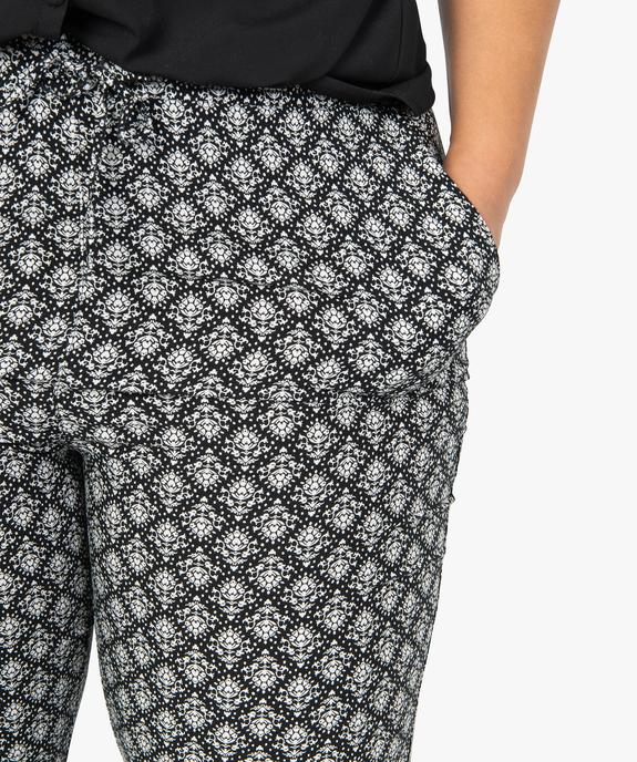 Pantalon femme grande taille large et fluide imprimé à taille élastiquée vue2 - GEMO (G TAILLE) - GEMO