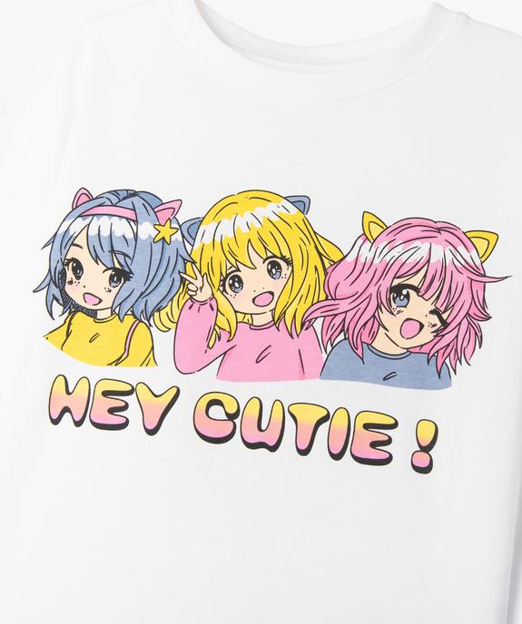 Tee-shirt à manches courtes avec motif girly vue2 - GEMO 4G FILLE - GEMO