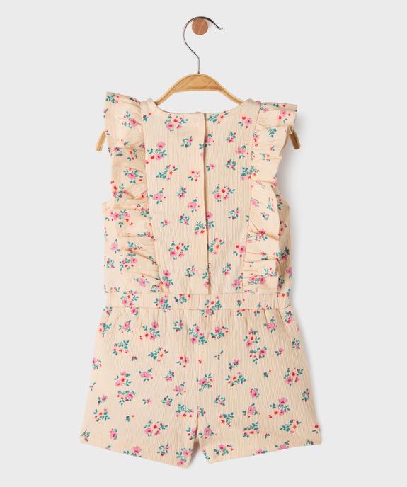 Combishort avec volants sur le buste bébé fille vue4 - GEMO 4G BEBE - GEMO