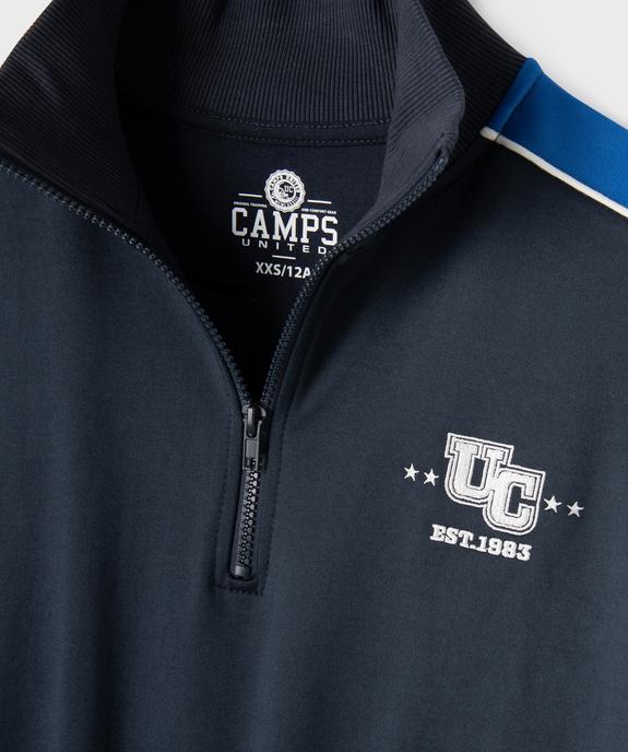 Sweat de sport avec col zippé fille - Camps United vue2 - CAMPS - GEMO