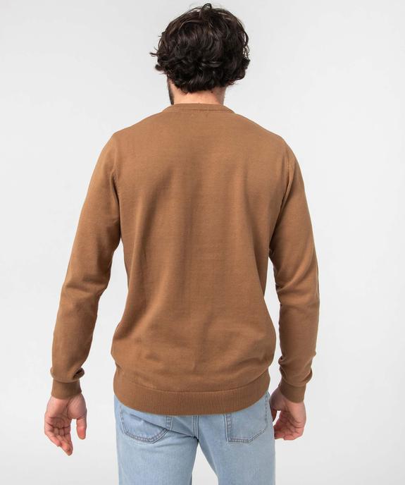 Pull à col rond en coton homme vue3 - GEMO (HOMME) - GEMO