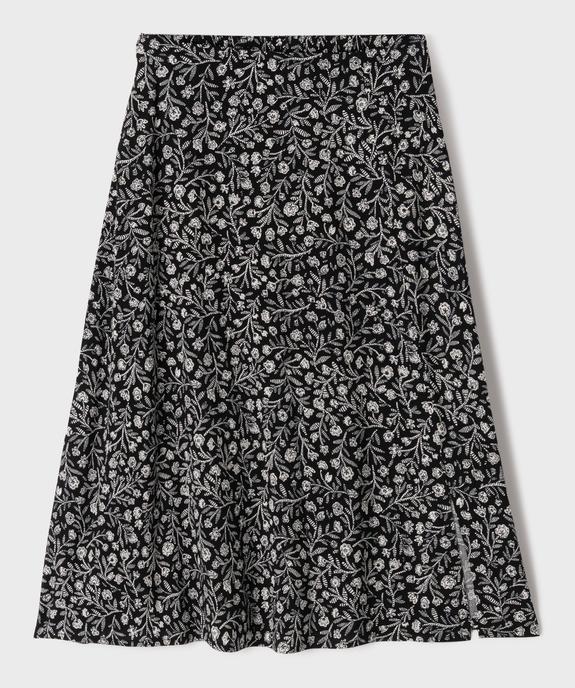 Jupe longue fluide imprimé fleuri fille vue2 - GEMO 4G FILLE - GEMO