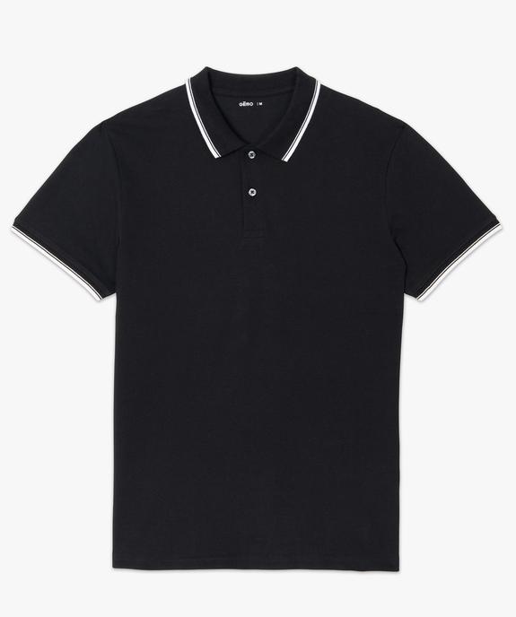 Polo homme à manches courtes à liseré contrastant vue4 - GEMO 4G HOMME - GEMO