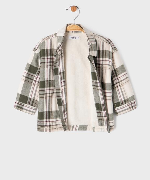 Chemise à carreaux zippée doublée polaire bébé garçon vue3 - GEMO(BEBE DEBT) - GEMO