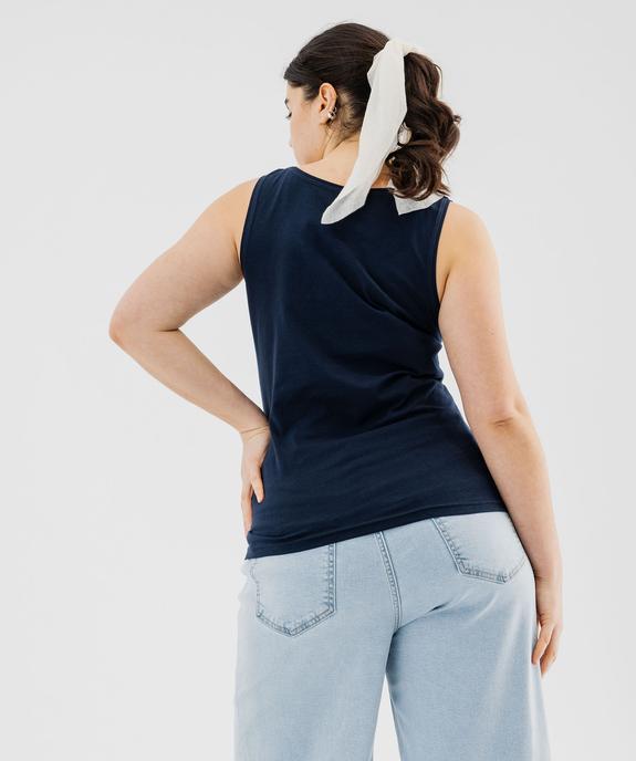 Débardeur femme grande taille uni en coton extensible vue8 - GEMO 4G GT - GEMO