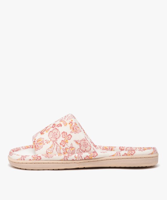 Chaussons femme mules en jersey imprimé avec semelle épaisse vue3 - GEMO 4G FEMME - GEMO