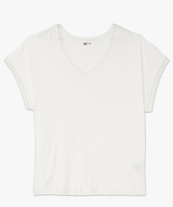 Tee-shirt à manches courtes à col V femme grande taille vue4 - GEMO 4G GT - GEMO