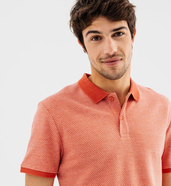 Polo manches courtes en coton à motifs géométriques homm vue2 - GEMO (HOMME) - GEMO