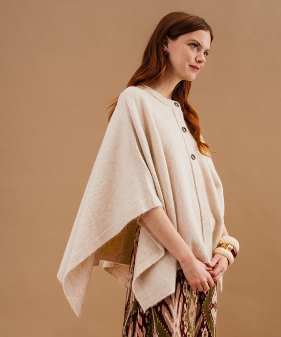 Gilet cape en maille moelleuse femme vue2 - GEMO(FEMME PAP) - GEMO