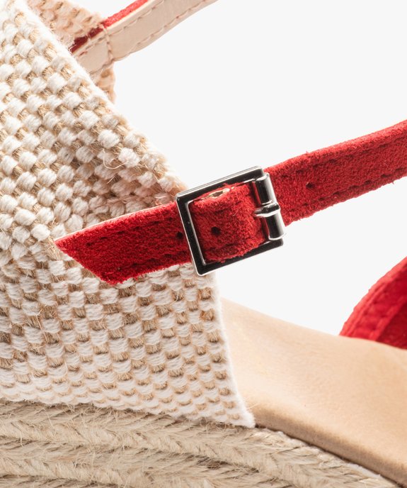 Sandales femme compensées dessus cuir uni vue6 - GEMO(URBAIN) - GEMO
