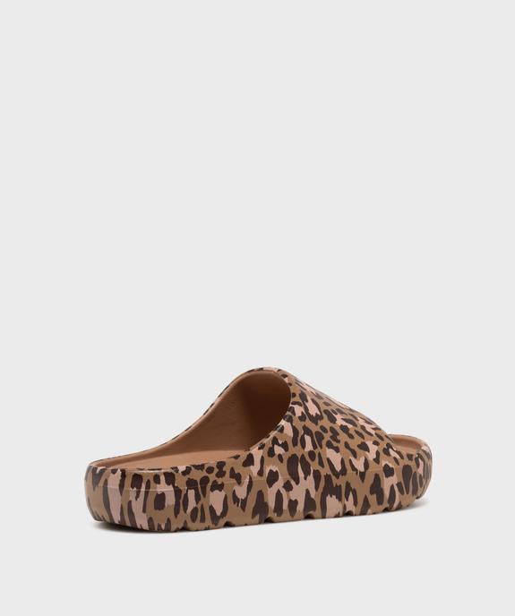 Mules de plage à motif léopard fille vue4 - GEMO (PLAGE) - GEMO